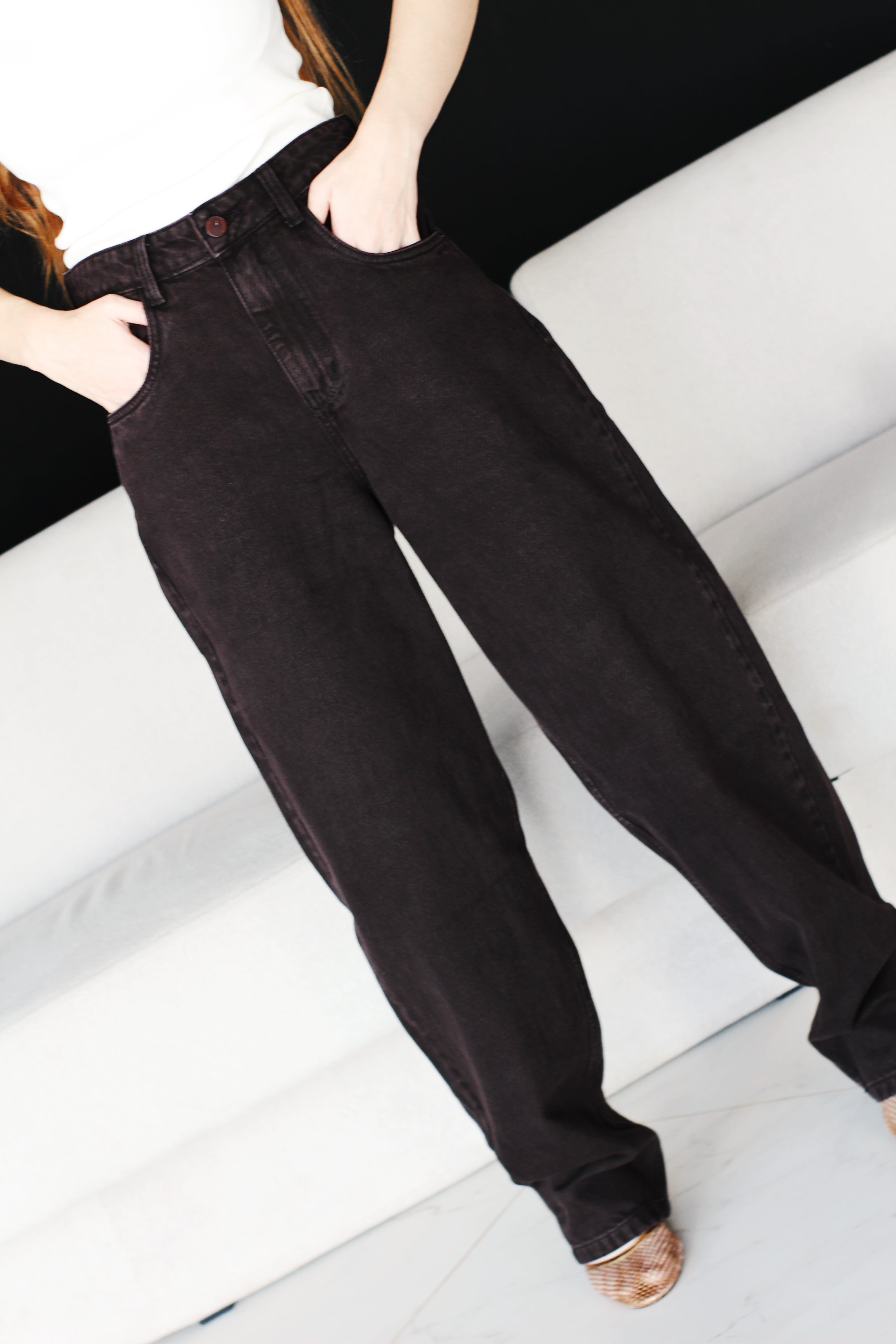 JEANS AMEPE BAGGY MARROM